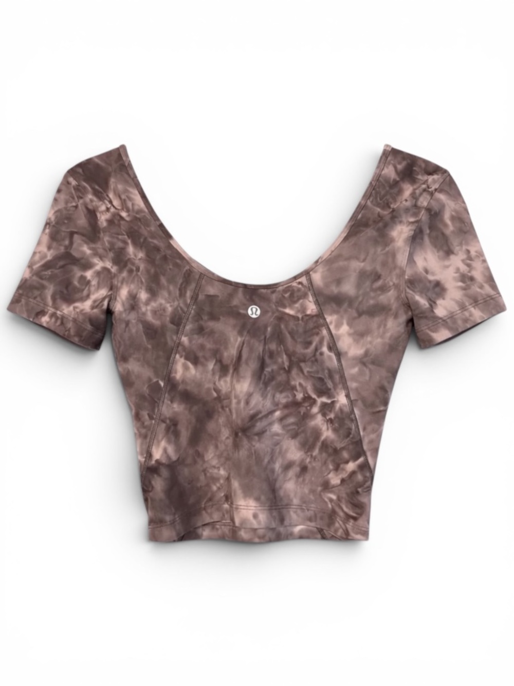 Lululemon Align Cropped T Shirt Diamond Dye Brown Tie Dye Size 2